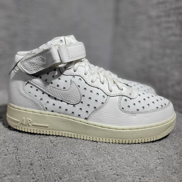 Nike Air Force 1 Mid Cut Out Stars Summit Women's 12 White Leather DV3451-100 - Picture 5 of 13